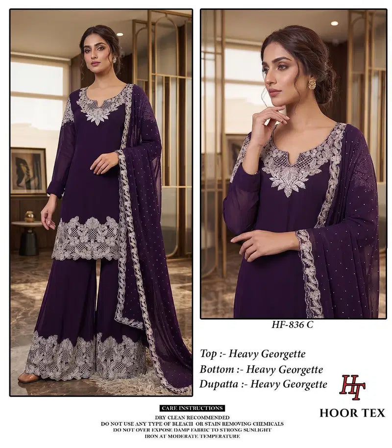 Hoor Tex 836 A To D Blooming Georgette Salwar Kameez Collection