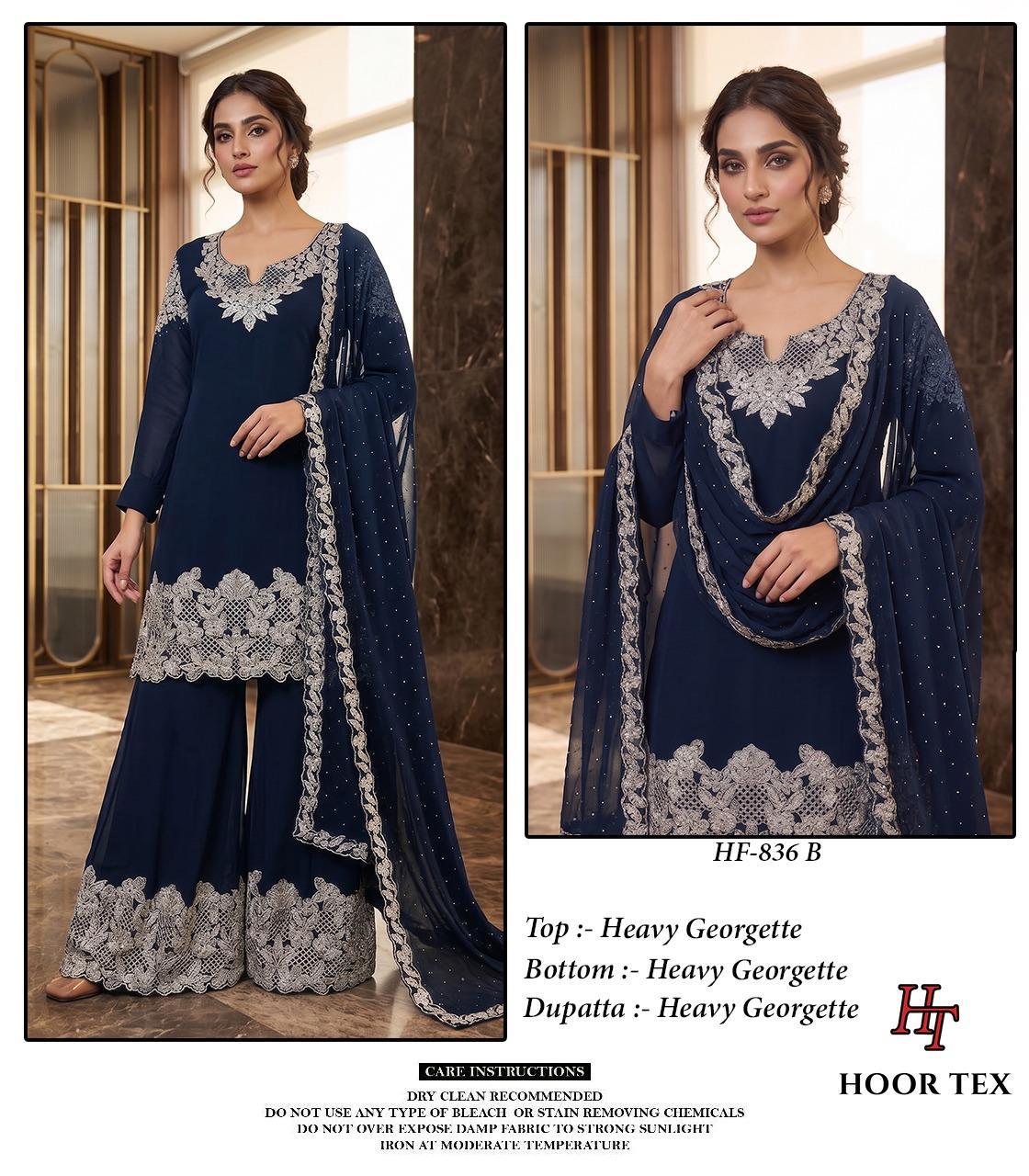 Hoor Tex 836 A To D Blooming Georgette Salwar Kameez Collection