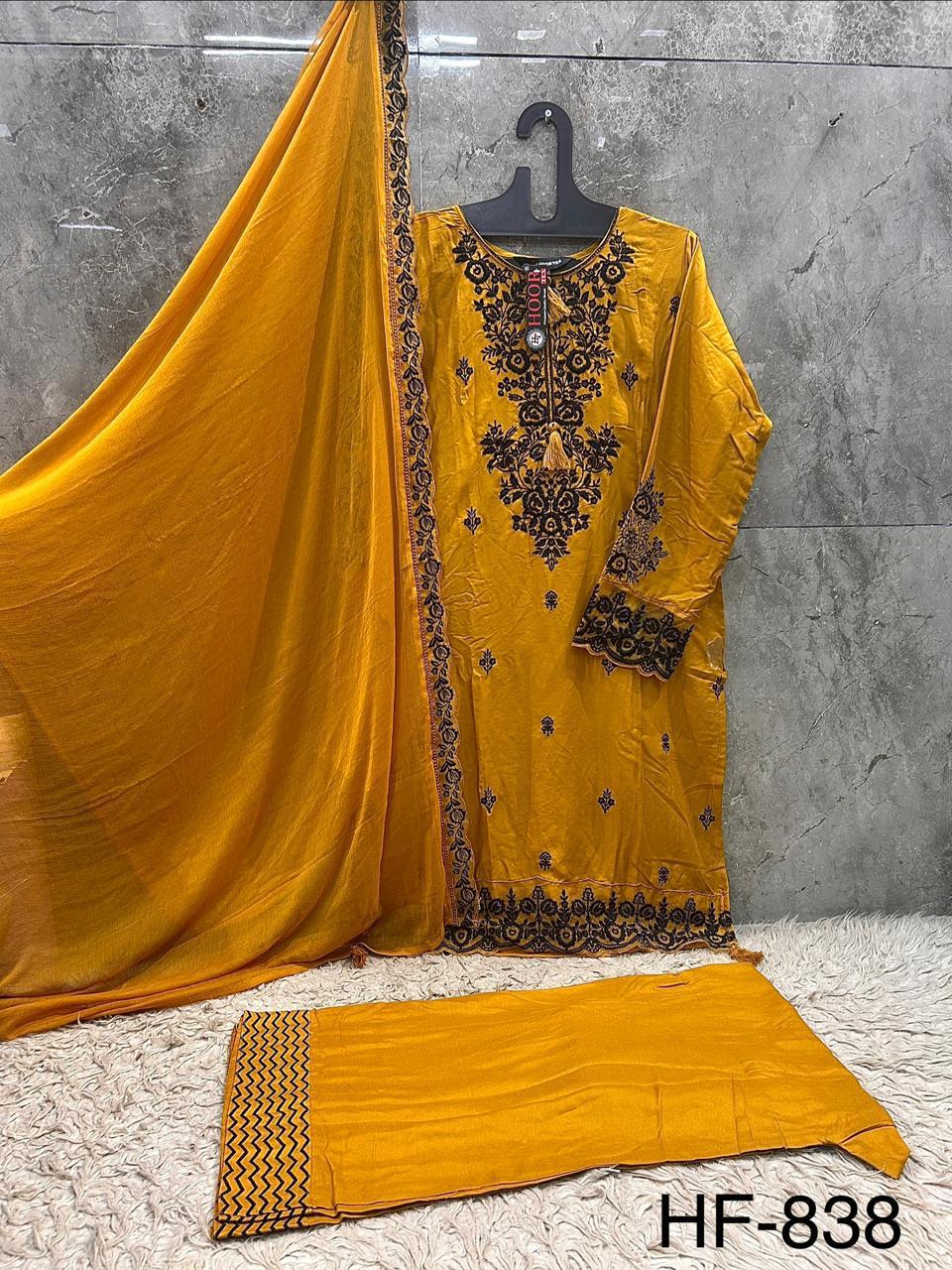 Hoor Tex 838 A To D Rayon Embroidered Salwar Kameez