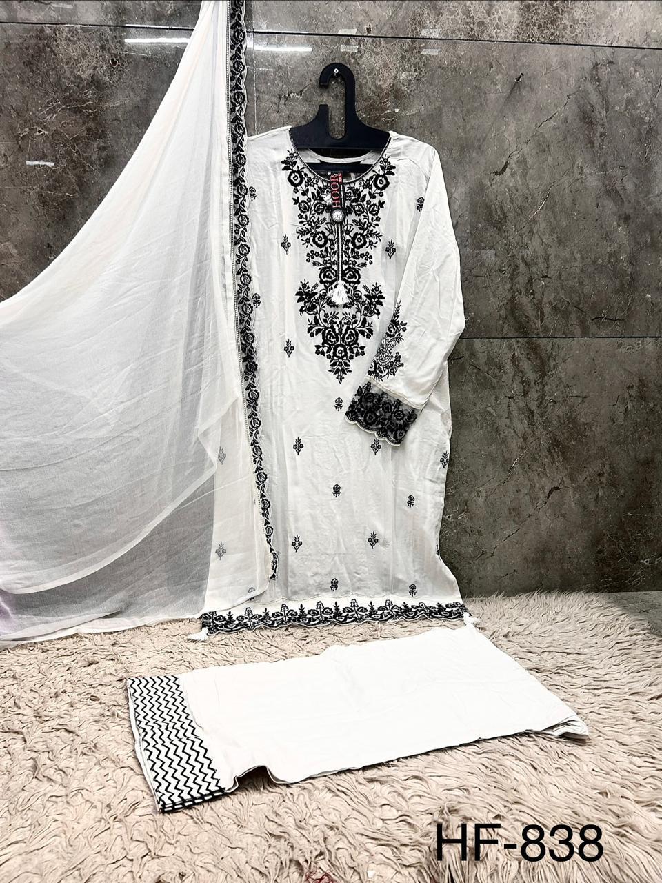 Hoor Tex 838 A To D Rayon Embroidered Salwar Kameez