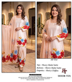 Hoor Tex 840 To 846 Malai Satin Printed Salwar Kameez