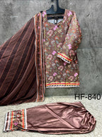 Hoor Tex 840 To 846 Malai Satin Printed Salwar Kameez