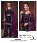 Hoor Tex 857 A To D Roman Glass Silk Embroidered Salwar Kameez