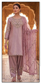 Hoor Tex 858 A To D Malai Satin Embroidered Salwar Kameez