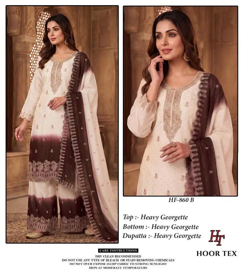 Hoor Tex 860 A To D Georgette Embroidered Salwar Kameez