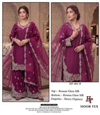Hoor Tex 861 A To D Roman Silk Embroidered Salwar Kameez
