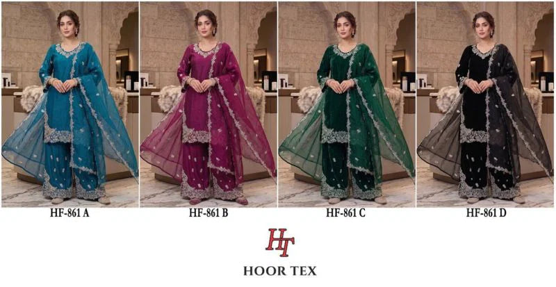 Hoor Tex 861 A To D Roman Silk Embroidered Salwar Kameez