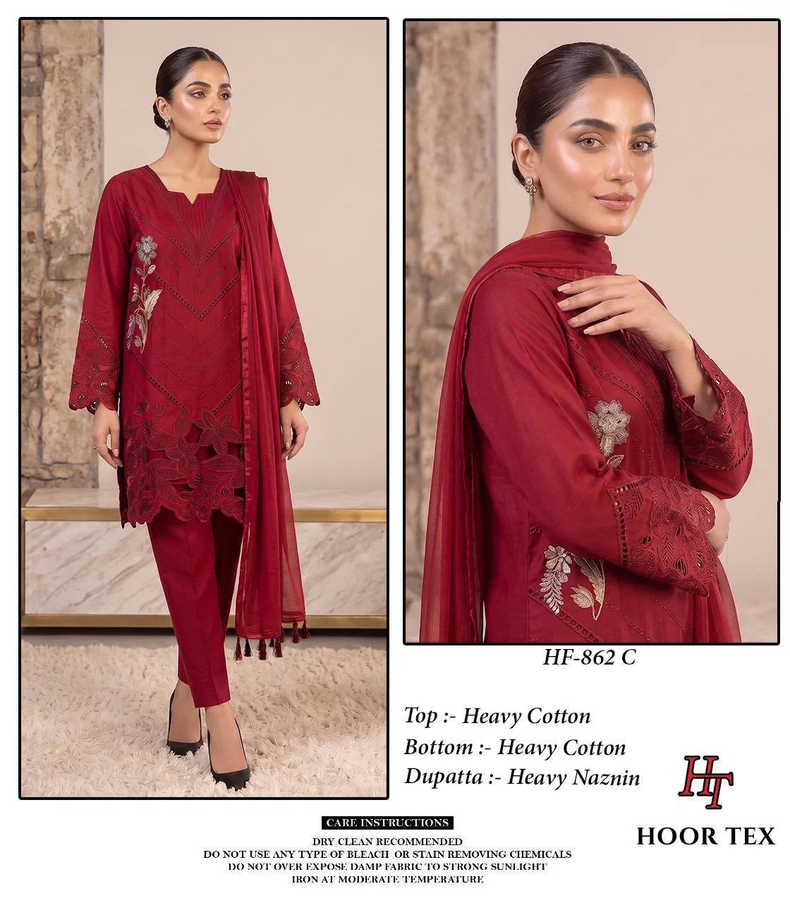 Hoor Tex 862 A To D Cotton Embroidered Salwar Kameez