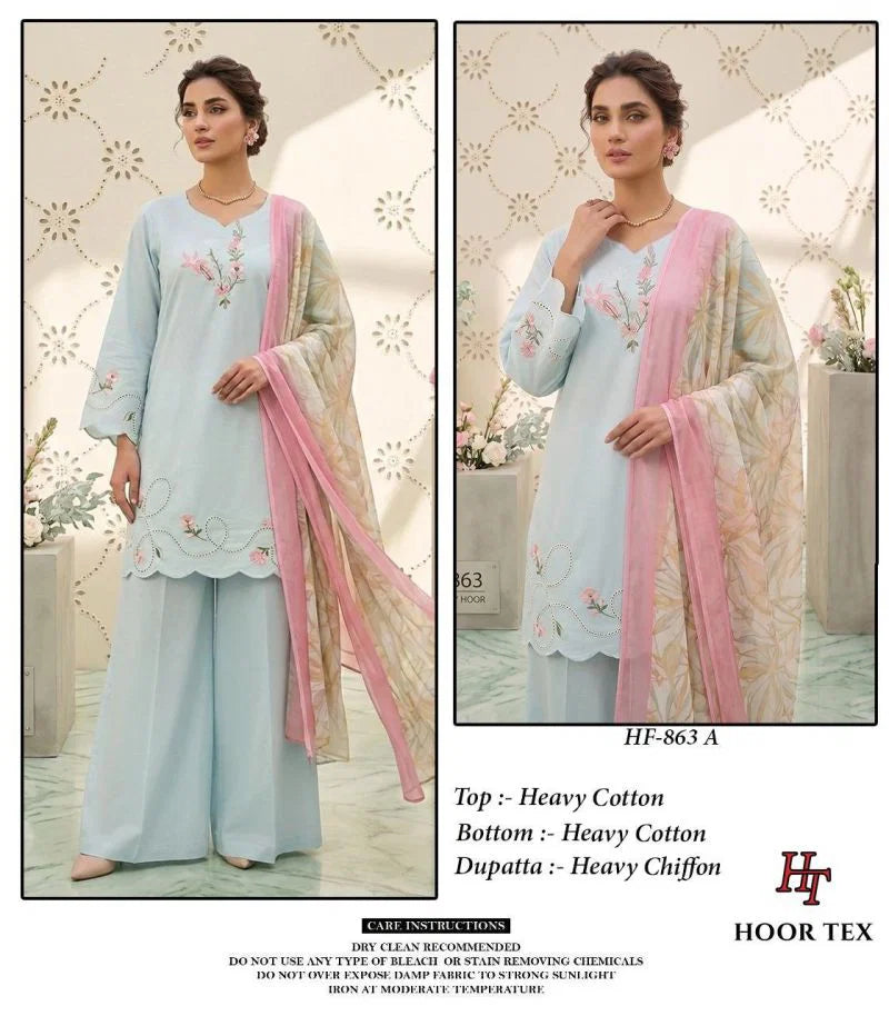 Hoor Tex 863 A To D Cotton Embroidered Salwar Kameez Collection