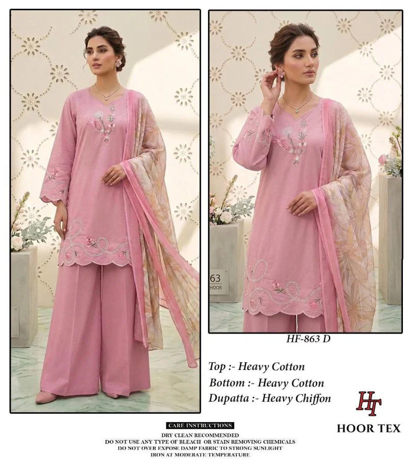Hoor Tex 863 A To D Cotton Embroidered Salwar Kameez Collection