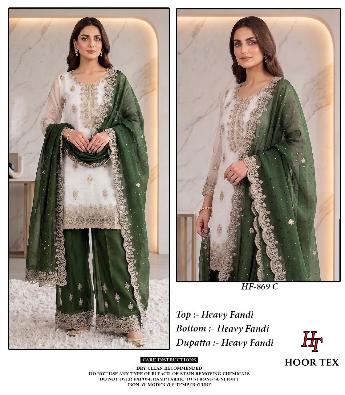 Hoor Tex 869 A To D Fandy Embroidered Salwar Kameez Collection