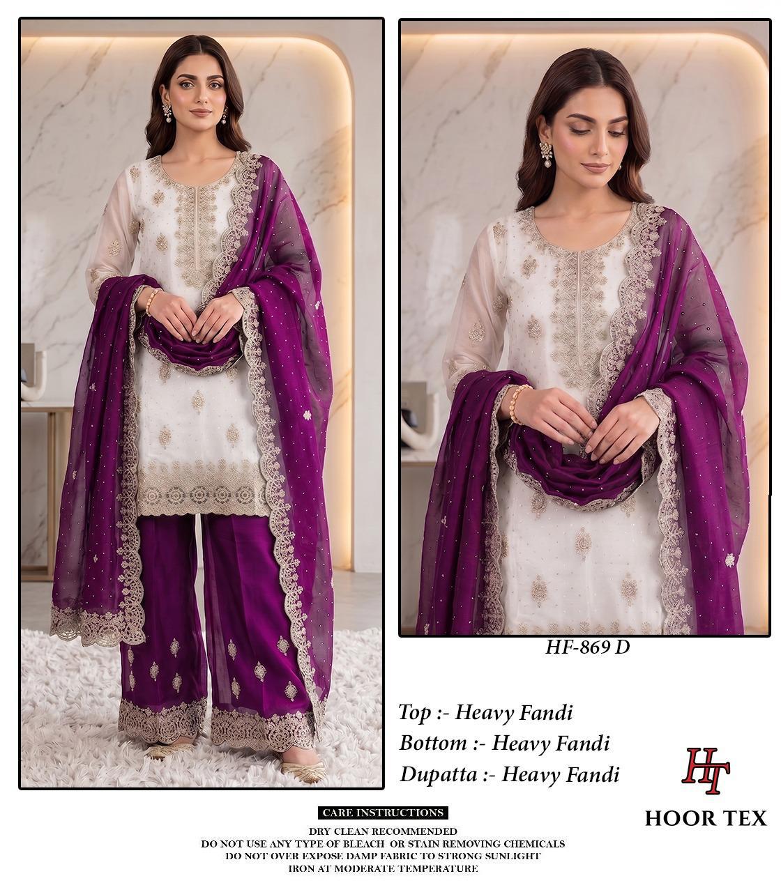 Hoor Tex 869 A To D Fandy Embroidered Salwar Kameez Collection