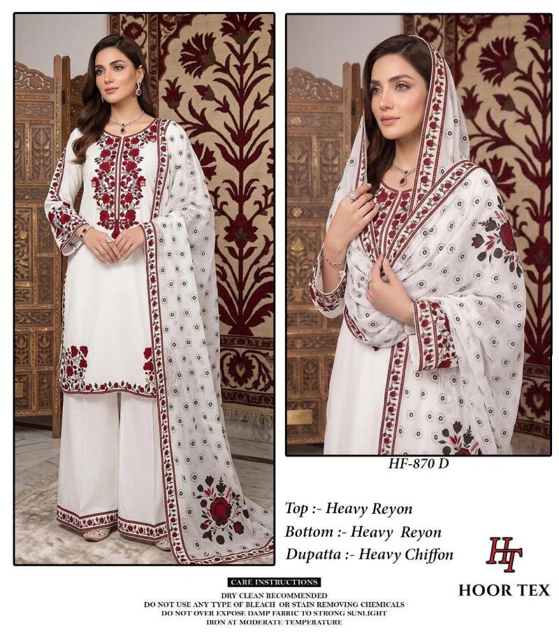 Hoor Tex 870 A To D Reyon Embroidered Salwar Kameez