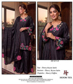 Hoor Tex 873 A To D Rayon Satin Embroidered Salwar Kameez