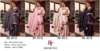 Hoor Tex 873 A To D Rayon Satin Embroidered Salwar Kameez