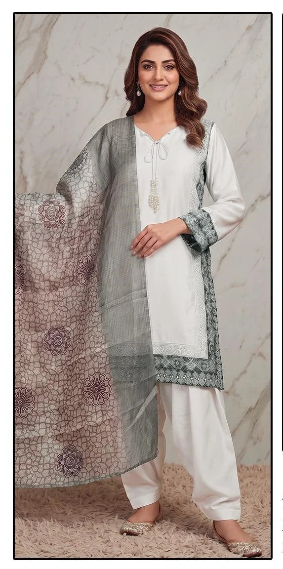 Hoor Tex 889 A To D Satin Embroidered Salwar Kameez Collection
