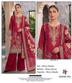 Hoor Tex 897 A To C Muslin Print Embroidered Salwar Kameez Collection