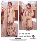 Hoor Tex 898 A To D Rayon Satin Embroidered Salwar Kameez Collection
