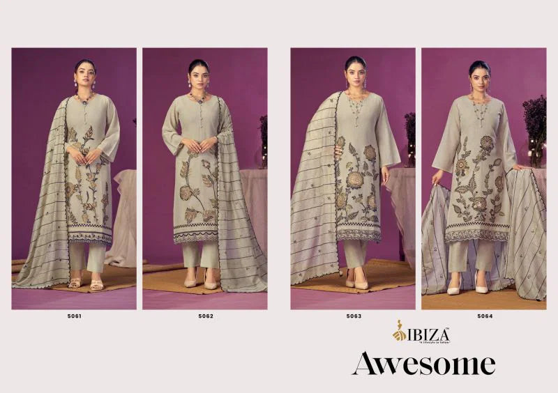 Ibiza Awesome Linen Jacquard Embroidered Salwar Kameez Collection