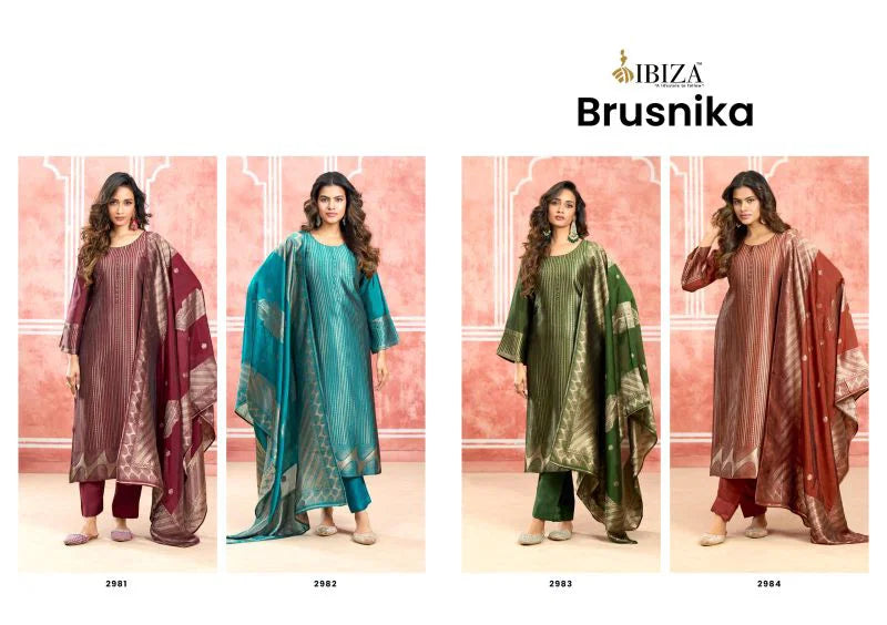 Ibiza Brusnika Banglory Silk With Hnadwork Salwar Kameez