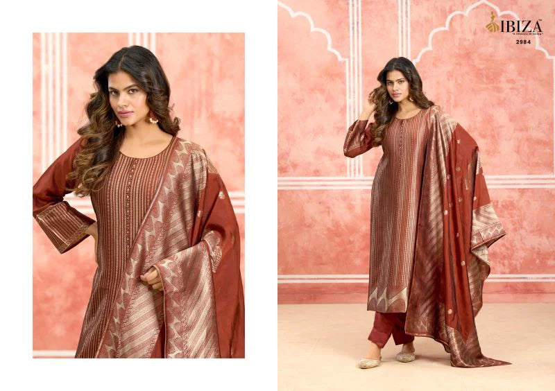 Ibiza Brusnika Banglory Silk With Hnadwork Salwar Kameez