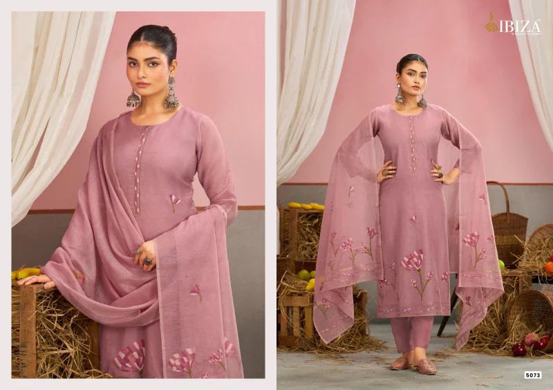 Ibiza Eshal Linen Cotton Jacquard With Embroidered Salwar Kameez
