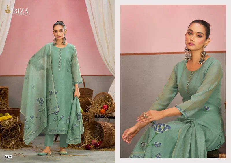 Ibiza Eshal Linen Cotton Jacquard With Embroidered Salwar Kameez