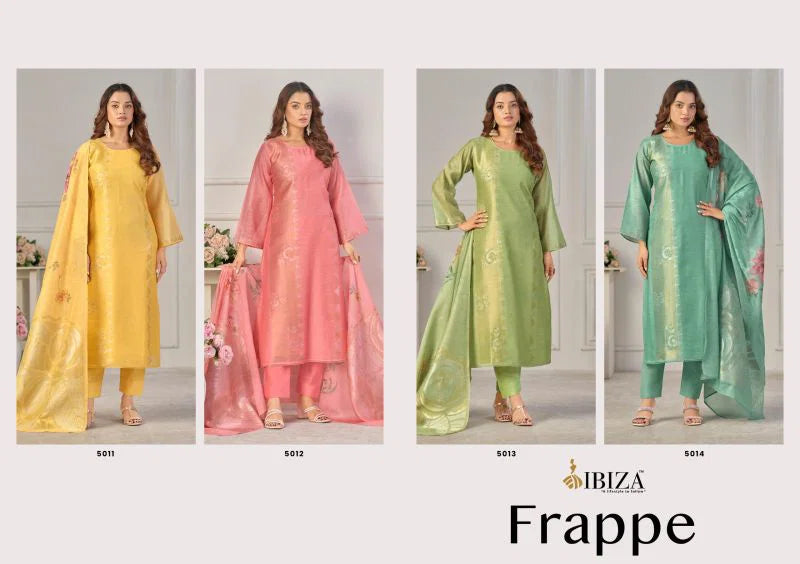 Ibiza Frappe Linen Jacquard Digital Printed Salwar Kameez