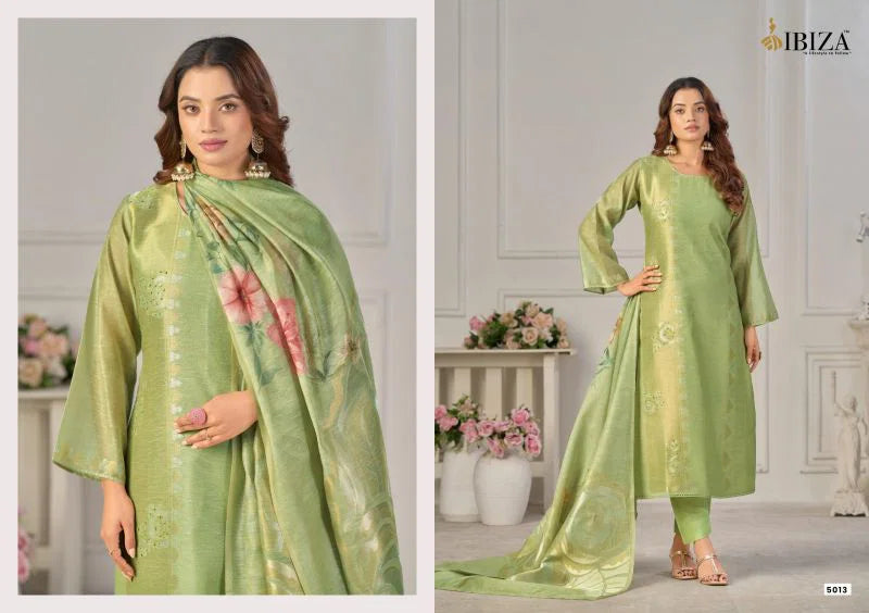 Ibiza Frappe Linen Jacquard Digital Printed Salwar Kameez