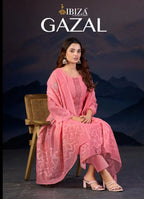 Ibiza Gazal Linen Jacquard Digital Embroidered Salwar Kameez