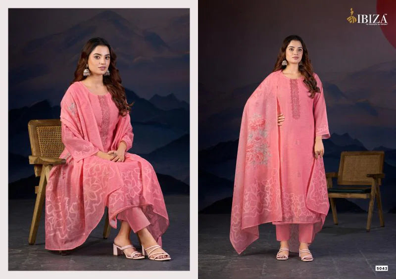 Ibiza Gazal Linen Jacquard Digital Embroidered Salwar Kameez