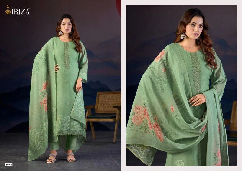 Ibiza Gazal Linen Jacquard Digital Embroidered Salwar Kameez