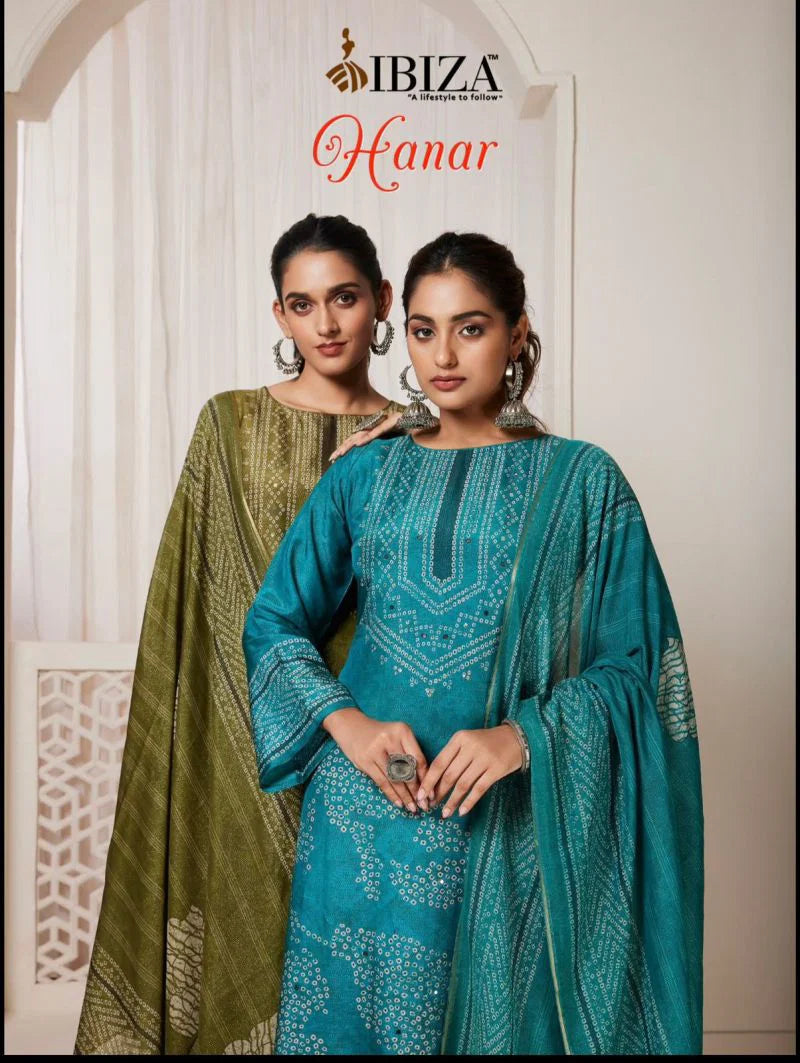Ibiza Hanar Simar Muslin Digital Printed Salwar Kameez Full Catalog available at wholesale rate.