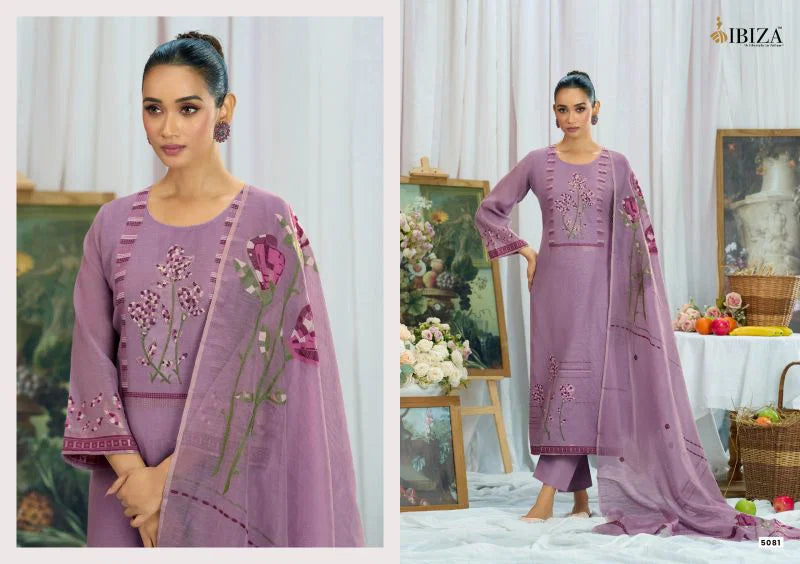 Ibiza Haneen Linen Cotton Embroidered Salwar Kameez
