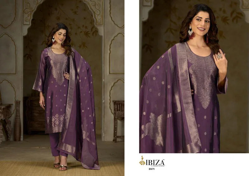 Ibiza Jashnaa Banglory Silk Jacquard With Handwork Salwar Kameez