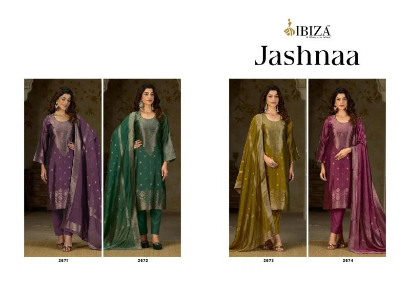 Ibiza Jashnaa Banglory Silk Jacquard With Handwork Salwar Kameez