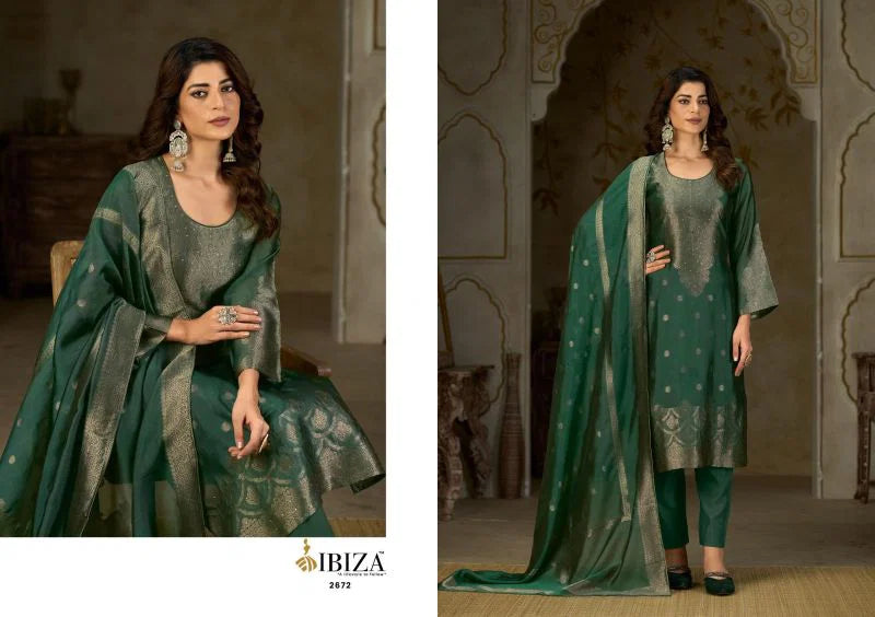 Ibiza Jashnaa Banglory Silk Jacquard With Handwork Salwar Kameez