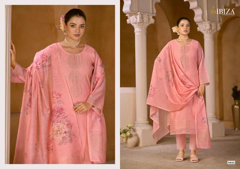 Ibiza Mahiba Pure Linen Jacqurd Digital Printed Salwar Kameez