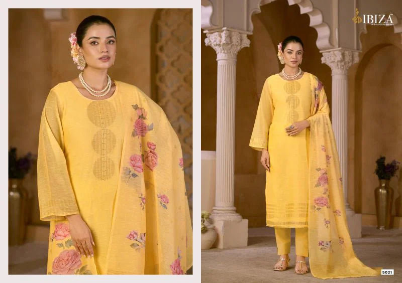 Ibiza Mahiba Pure Linen Jacqurd Digital Printed Salwar Kameez