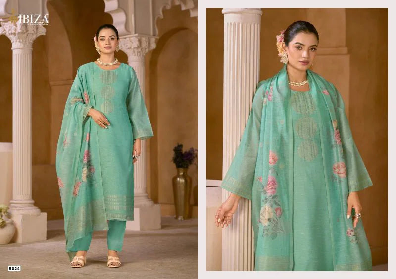 Ibiza Mahiba Pure Linen Jacqurd Digital Printed Salwar Kameez