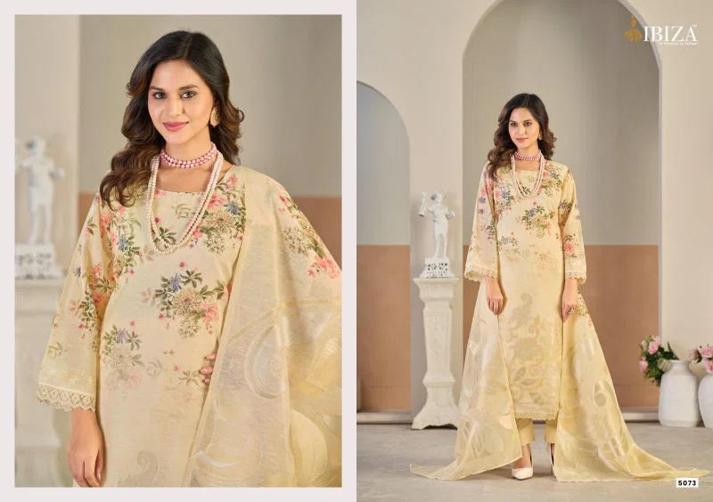 Ibiza Radin Linen Jacquard Digital Printed Salwar Kameez