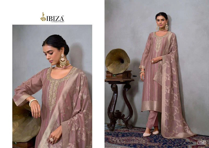 Ibiza Saawariya Kosa Silk Jacquard Handwork Salwar Kameez Collection