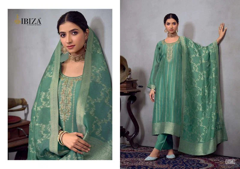 Ibiza Saawariya Kosa Silk Jacquard Handwork Salwar Kameez Collection