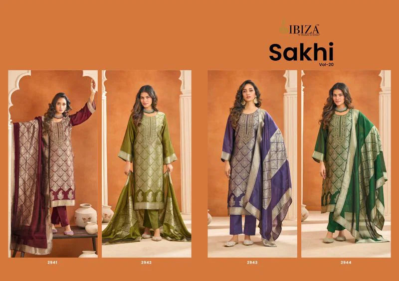 Ibiza Sakhi Vol 20 Banglory Silk Jacquard With Work Salwar Kameez