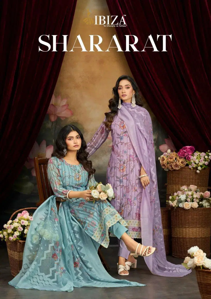 Ibiza Shararat Mal Banrasi Cotton Jacquard Dighital Printed Salwar Kameez