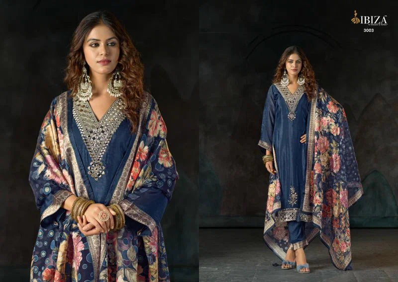 Ibiza Sisa Glass Organza With Hand Mirror Work Salwar Kameez Full Catalog available at wholesale rate.