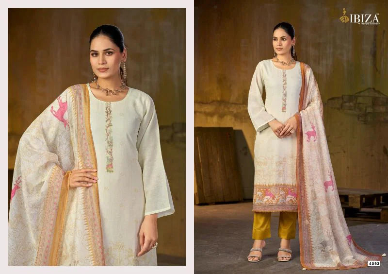 Ibiza Tanzeela Pure Linen Digital Print With Handworked Salwar Kameez
