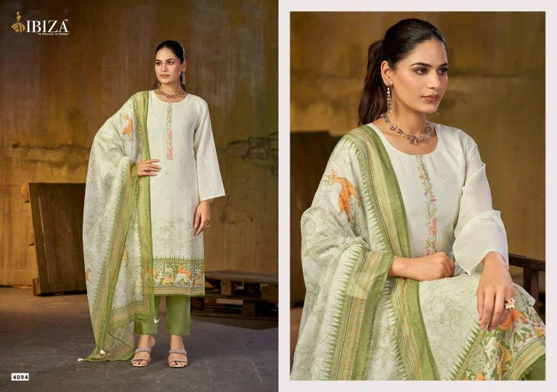 Ibiza Tanzeela Pure Linen Digital Print With Handworked Salwar Kameez