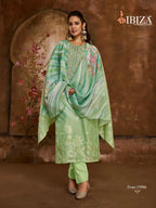 Ibiza Vesnavi Linen Jacquard Printed Embroidery Worked Salwar Kameez