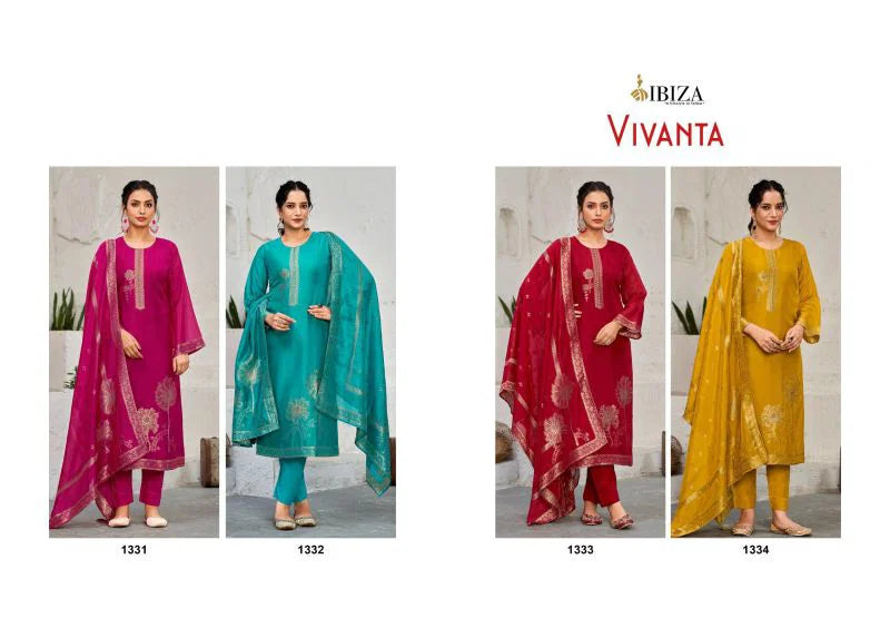 Ibiza Vivnata Banglory Silk Jacquard With Handwork Salwar Kameez